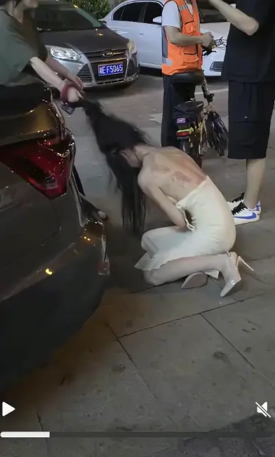 《白裙女子被抓头发跳河》一分钟到十分钟全记录-湘E车牌事件始末高清视频-《白裙女子被抓头发跳河》免费观看完整版